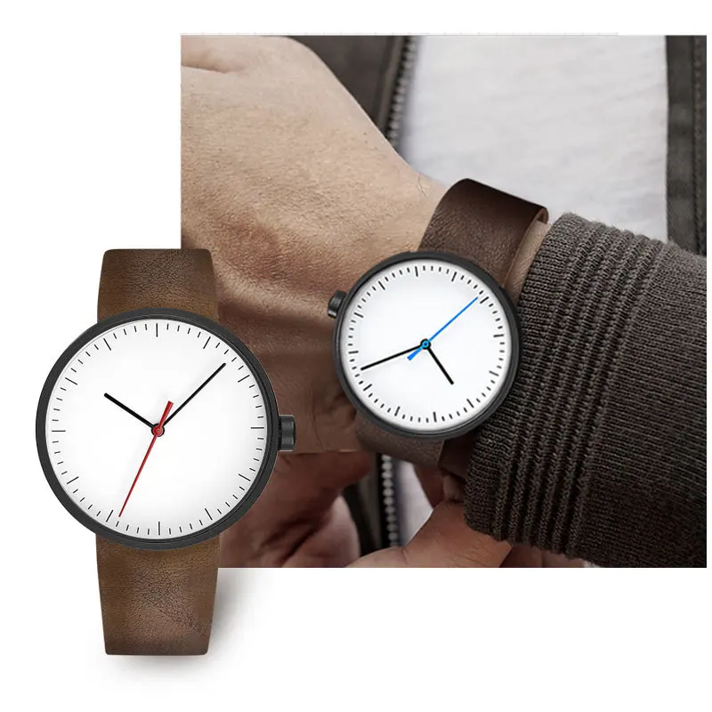 Мужские часы из кожи лучшего бренда Высокого качества; водонепроницаемые деловые повседневные спортивные кварцевые часы для мужчин; Наручные часы Relojes Masculino - 0
