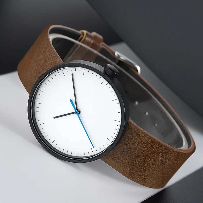 Мужские часы из кожи лучшего бренда Высокого качества; водонепроницаемые деловые повседневные спортивные кварцевые часы для мужчин; Наручные часы Relojes Masculino - 1