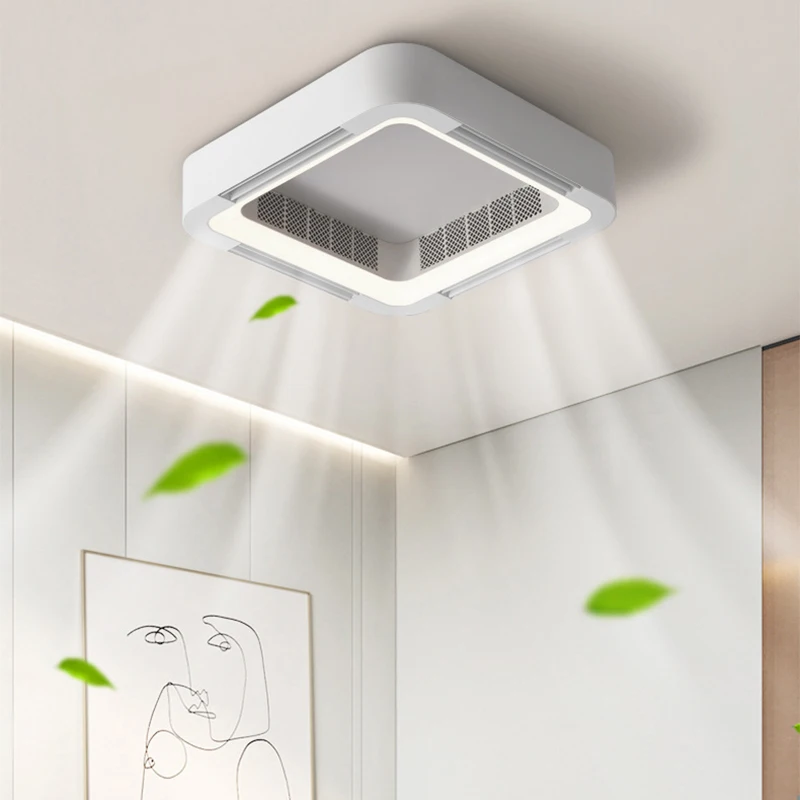 Невидимый потолочный вентилятор без лопастей, лампа с дистанционным управлением без лопастей, циркулятор постоянного тока, украшение спальни, гостиной - 2