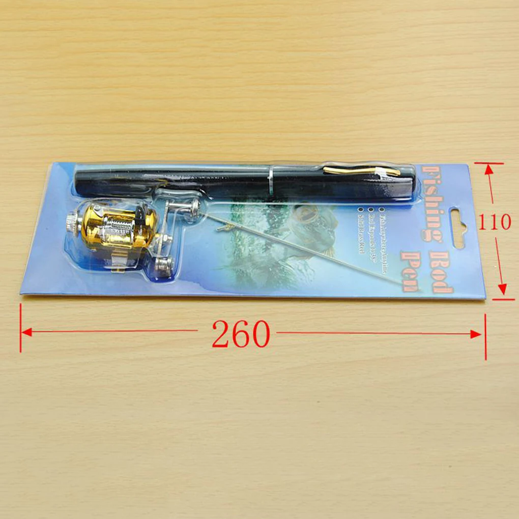 Портативная карманная телескопическая Мини-удочка в форме ручки, сложенная удочка с катушечным колесом - 4