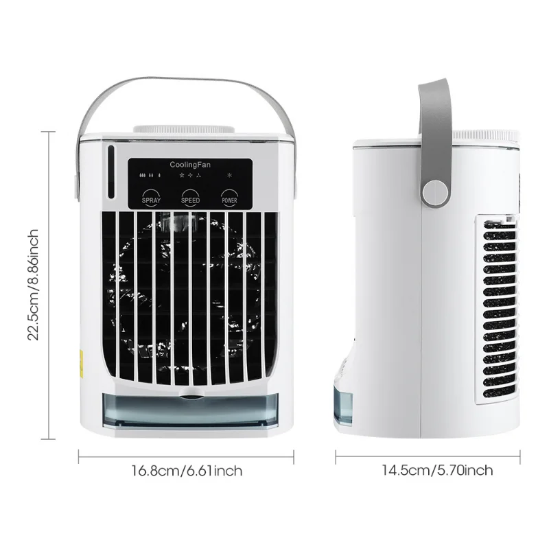 Портативный летний охладитель воздуха, Настольный распылитель, Электрический вентилятор, Бытовой кондиционер с водяным охлаждением, летний охлаждающий Увлажнитель - 4