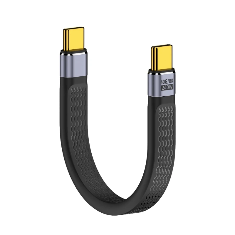 Прочный короткий кабель USB C к USB C, быстрая зарядка и 8K видео шнур Type C - 1