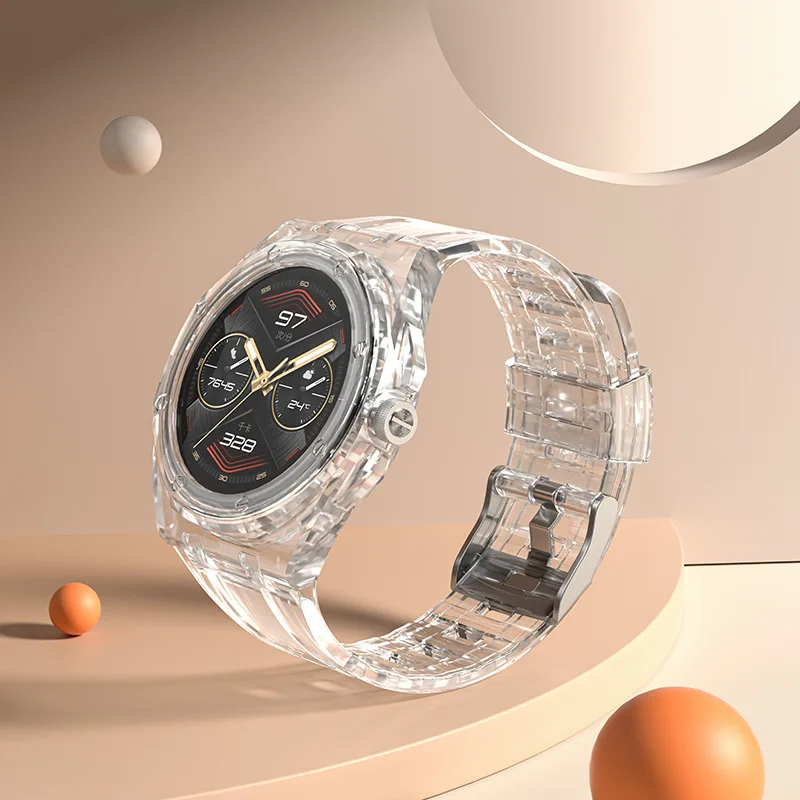 Силиконовый ремешок, прозрачный чехол для HUAWEI WATCH GT Cyber, модифицированный ремешок для часов, продвинутый спортивный модный браслет, аксессуар для часов - 1