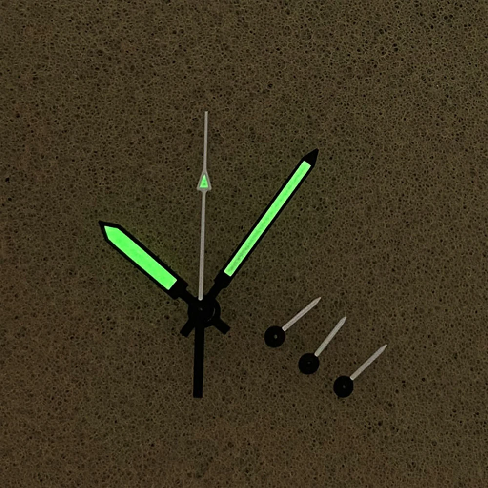 Стрелки часов Черно-белые стрелки Модифицированный зеленый светящийся указатель Применимо для японского механизма VK63 Аксессуары Иглы - 0