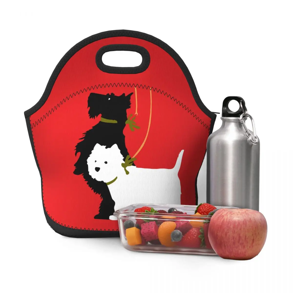 Уэст-Хайленд-Уайт-терьер и Скотти Изолированная сумка для ланча, Женская сумка для собак с шотландским терьером, Термоохладитель, Неопреновый Ланч-бокс для еды - 3